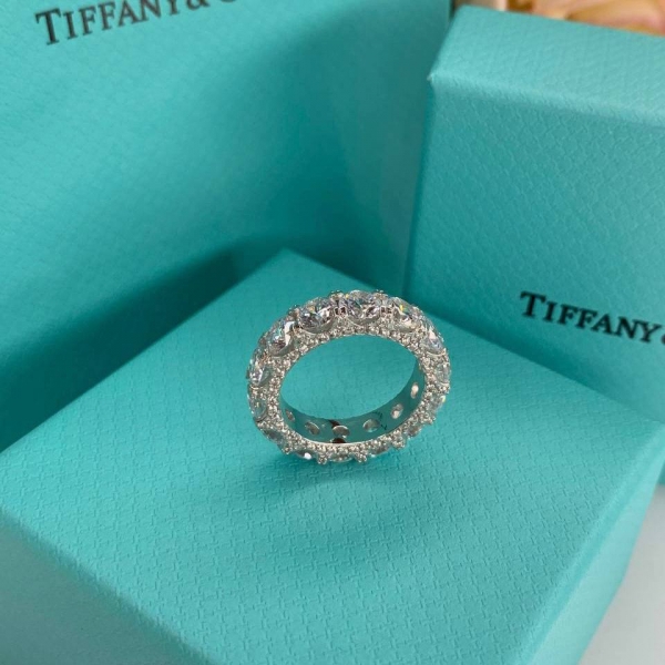 Tiffany кольцо / Тиффани с мелкими и крупными цирконами
